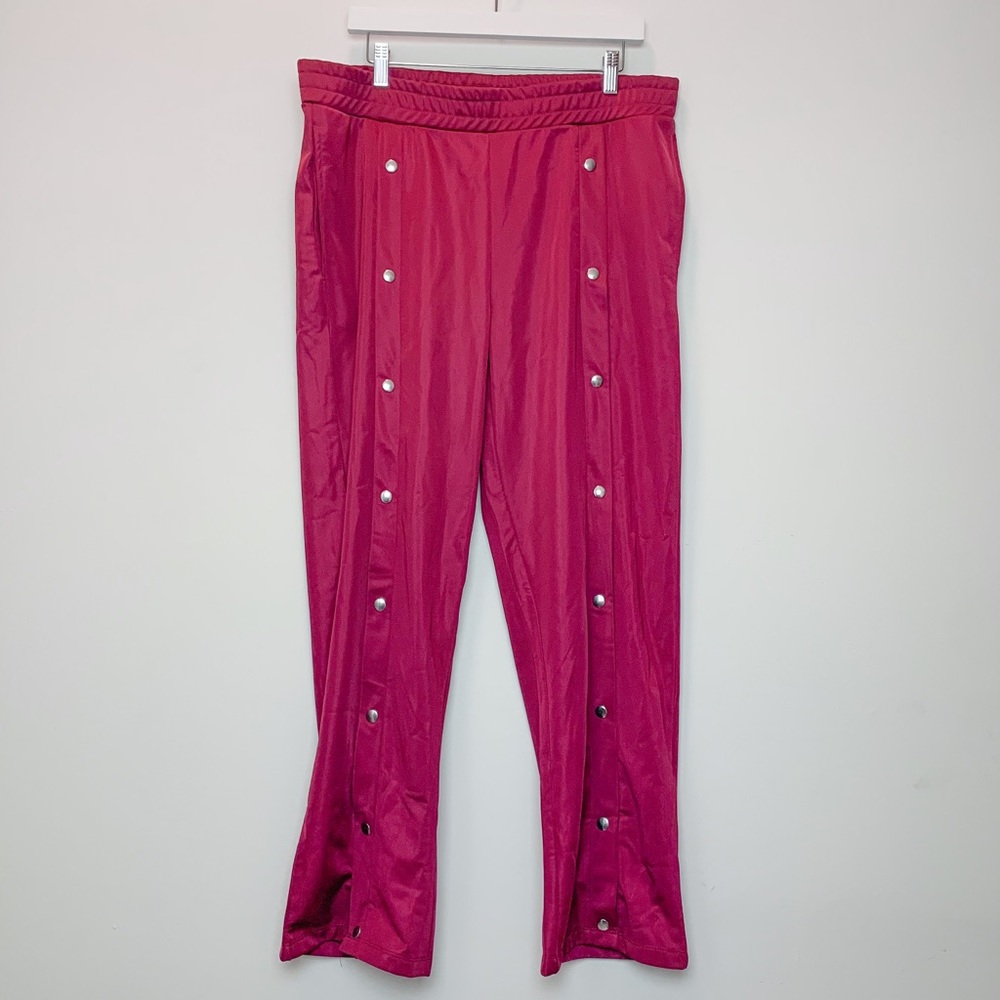 ASOS Satin Track Pants with Popper Front Detail